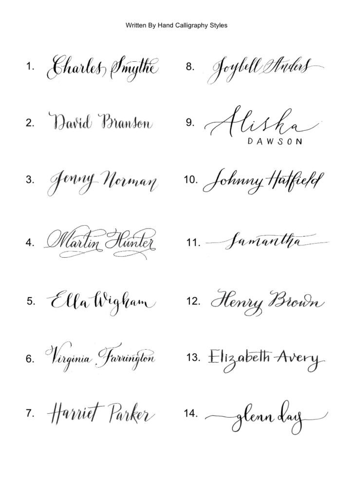 Calligraphy Styles - Written By Hand